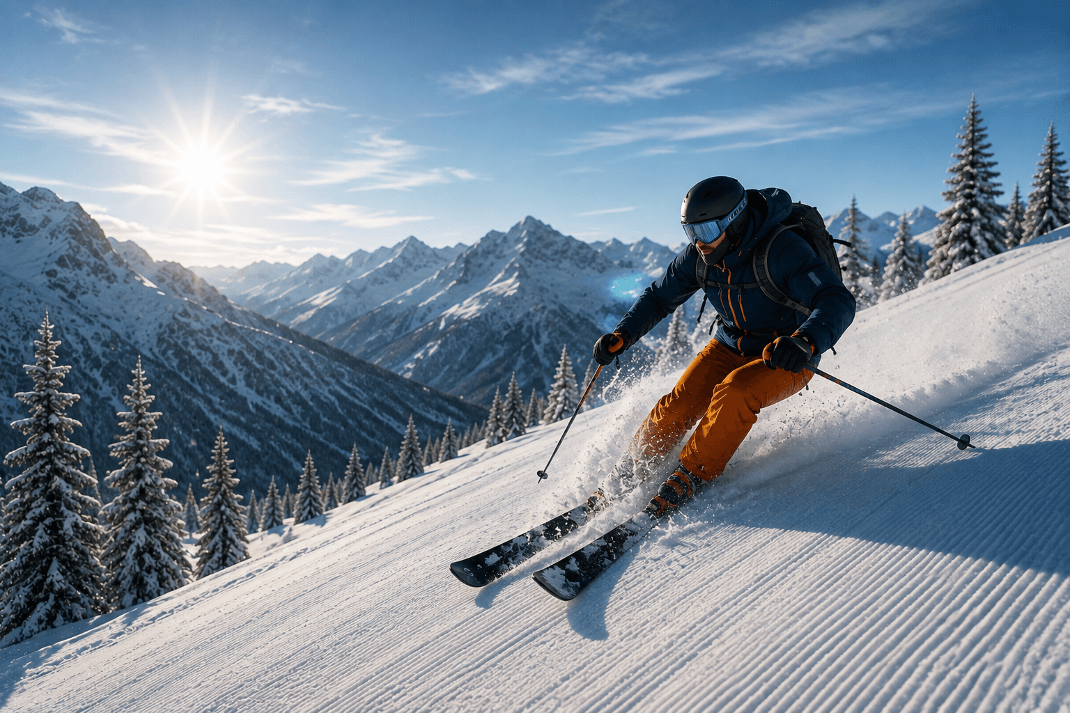 Skier on an alpine slope