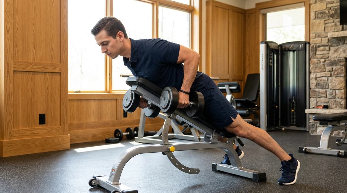 Chest-supported dumbbell row